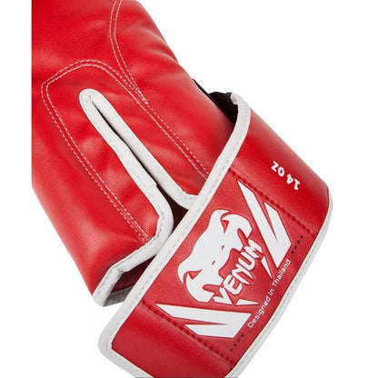 Venum Challenger 2.0 Boxing Gloves - Red, Triple Density Foam Padding, Top Hand Protection, Large Velcro Wrist Strap, Premium PU Leather Construction